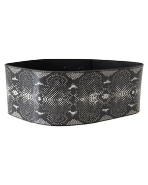 Ermanno Scervino Zwarte Brede Lederen Slangenhuid Design Tailleband