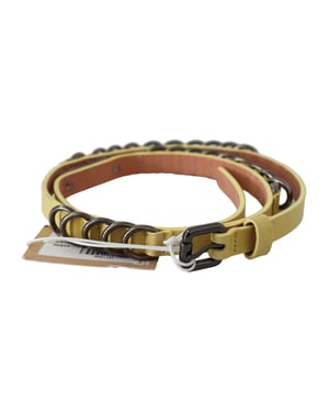 John Galliano Gele Leren Luxe Slim Gesp Chic Riem