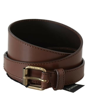 PLEIN SUD Bruine Echte Leren Rustieke Metalen Gesp Riem