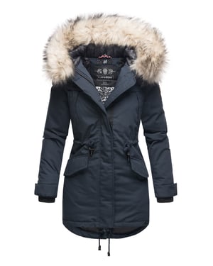 Navahoo Premium Dames Winterjas Lady Like – Klassieke Parka met Afneembare Kunstbontkraag