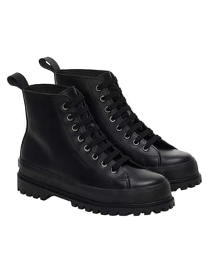 Superga Dames/Dames 2644 Alpina Box Leren Enkellaarsjes (Zwart)