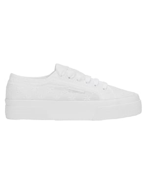 Superga Dames/Dames 2740 Sangallo Flower Trainers (Totaal Wit)