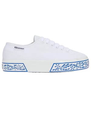 Superga Dames/Dames 3740 Leggera Ceramic Print Sportschoenen (Wit/blauw)