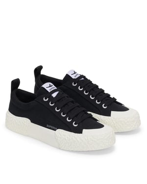 Superga Unisex 2660 Stripe Big Bumpers Trainers voor volwassenen (Zwart/Off Wit)