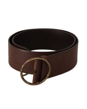 Leren Riem Bruin Met Ronde Gesp