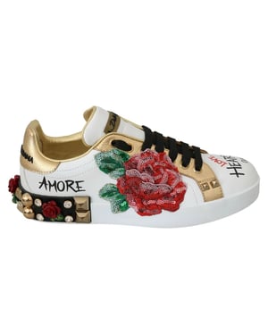 Pailletten Roze Sneakers Met Nieten