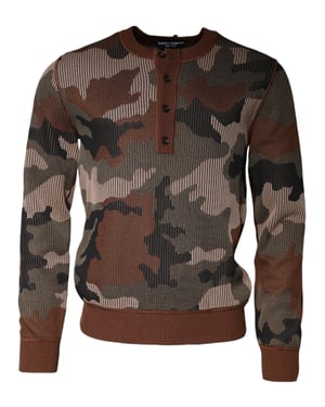 Camouflage Brei Henley Truien