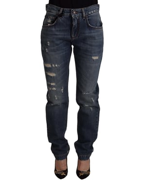 Dolce Gabbana Versleten Jeans Verweerd Denim