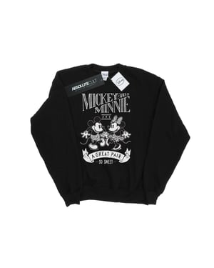 Disney Dames/Dames Mickey en Minnie Mouse Groot Paar Sweatshirt (Zwart)