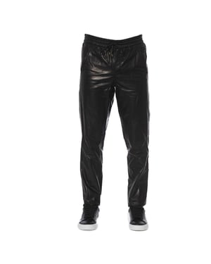 Leren Joggingbroek Elastische Taille Relaxed Fit