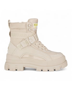 Buffalo Dames Beige Chunky Platform Hoge Enkel Combat Boots - ASPHA-COM1