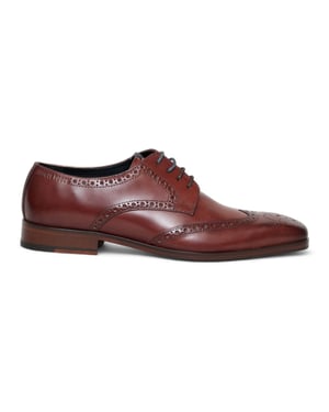 Antique Rogue Heren Burgundy Leren Oxford Derby Brogue - Luca