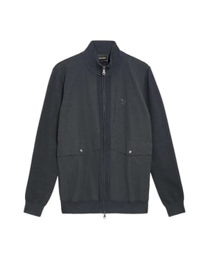 Lyle & Scott Heren Milano gebreid hybride jack (Blauw)