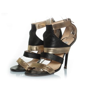 Jimmy Choo sandalen met bandjes in zwart en goud