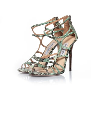 Jimmy Choo Groene python gladiator sandalen