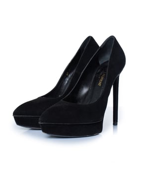 Saint Laurent Zwarte suède janis pump