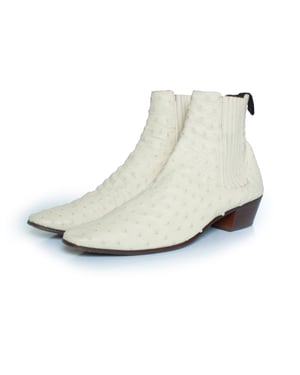 Saint Laurent Struisvogelleren Wyatt laarzen