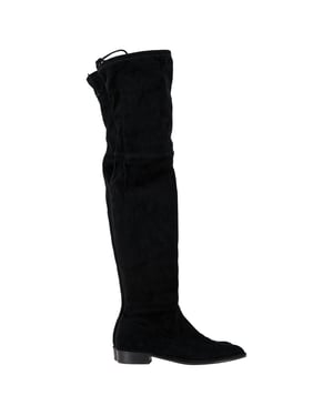 Stuart Weitzman Lowland Stretch Over-the-Knee Laarzen in Zwarte Suède