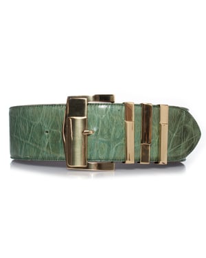 Gianni Versace Groene tailleriem van krokodillenleer