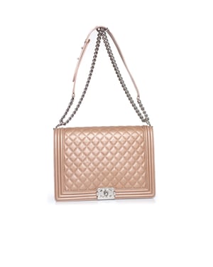 Chanel Metallic grote leren jongenstas