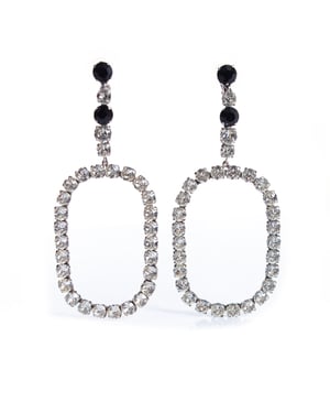 Saint Laurent Crystal XL Rookovale Oorbellen