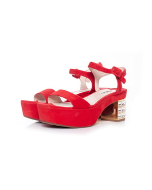 Miu Miu Kristallen versierde plateau sandalen
