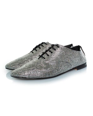 Saint Laurent veterschoen met strass steentjes