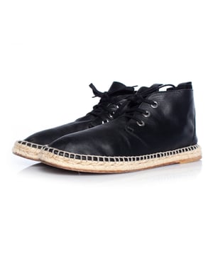 Balenciaga leren espadrille met vetersluiting