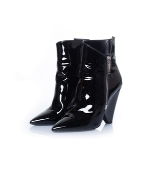 Saint Laurent Zwarte lakleren niki laarzen
