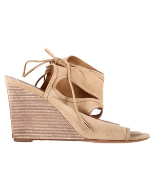 Aquazzura Sexy Thing Wedge in Beige Suède