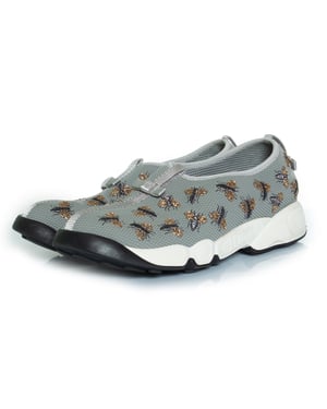 Dior grijze mesh fusion sneakers met bijenmotief