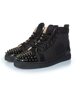 Christian Louboutin glitter high top spike sneakers