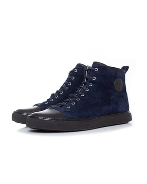 Hermes blauwe suède hoge sneakers
