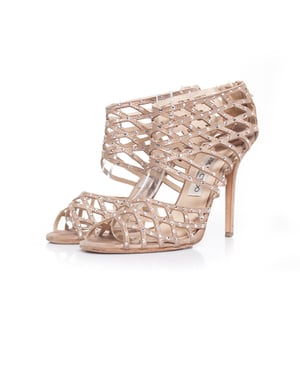 Jimmy Choo lasergesneden strass kooi sandalen