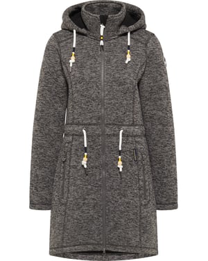 Schmuddelwedda Gebreide fleece jas fraully Dames grijs melange