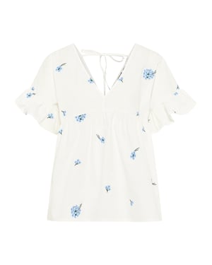 Dreimaster Tuniek Dames Wol Wit Blauw