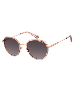 Polaroid Roze Gouden Metalen Zonnebril