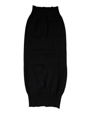 Zwarte Kasjmier Gebreide Neckerwarmer Foulard Sjaal