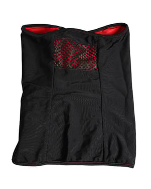 Zwarte Nylon Gebreide Nekwarmer Balaclava Sjaal