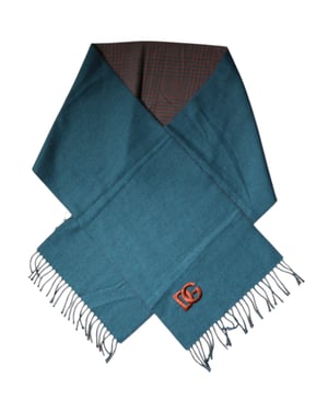 Blauw Groene Wol Fringe Sjaal Wrap Schal