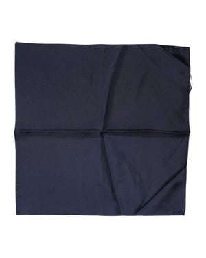 Donkerblauwe Zijde Vierkante Mannen Foulard Sjaal