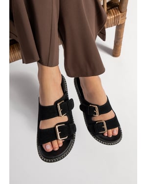 Wittchen Dames Zwarte Suède Leren Slippers