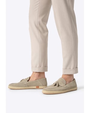 Wittchen beige suède leren loafers met kwastje voor heren
