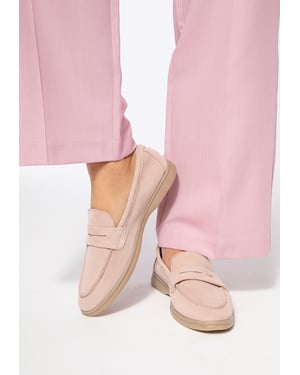 Wittchen Dames Klassieke Roze Suède Mocassins