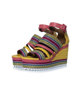 Hermes Ines leren sandalen met sleehak