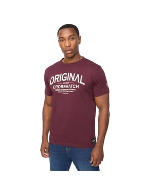 Crosshatch Heren Vintage T-shirt (Raisin Paars)