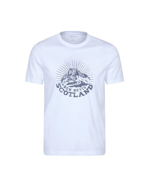 Mountain Warehouse Heren Ben Nevis Schotland Korte Mouwen T-Shirt (Wit)