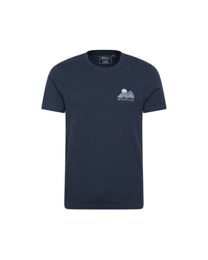 Mountain Warehouse Heren Whistler Grafisch T-shirt met korte mouwen (Marine)
