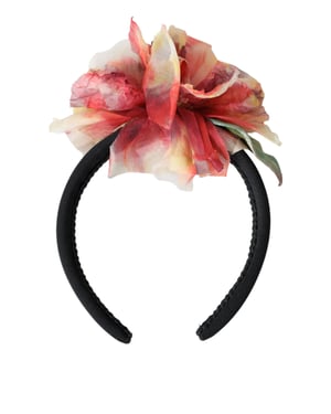 Roze Zijden Bloemen Zwarte Tiara Vrouwen Haarband Diadeem