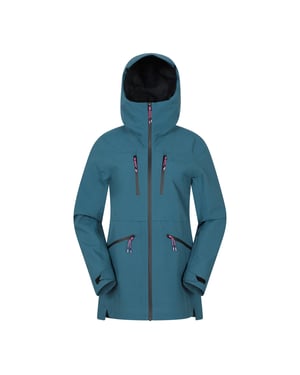 Mountain Warehouse Dames Tempest Waterdichte 3-laags Ski Jacket (Teal)